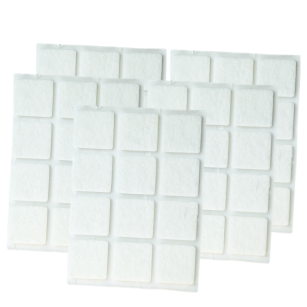 White adhesive felt under furniture, felt pads 25 x 25 mm (108 pcs.)