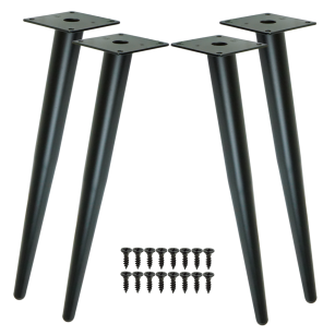 Inclined metal furniture legs 45 cm set with screws