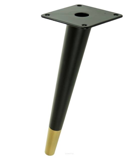 Metal inclined cone design furniture leg with mounting plate