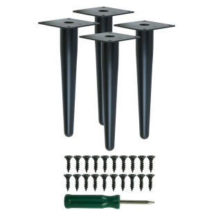 Metal furniture legs 23 cm set with screws
