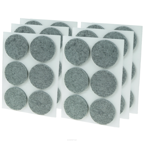 Grey adhesive felt under furniture, felt pads Ø 34 mm (504 pcs.)