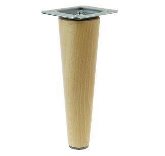 6 Inch, Natural varnished beech wooden furniture leg