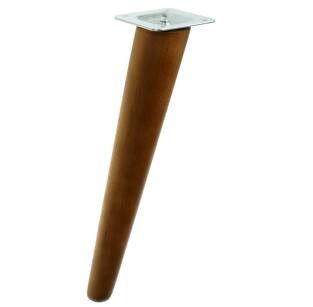 14 Inch, Wallnut varnished inclined beech wooden furniture leg