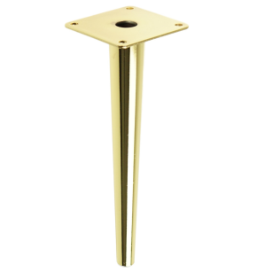 Metal cone design furniture leg with mounting plate