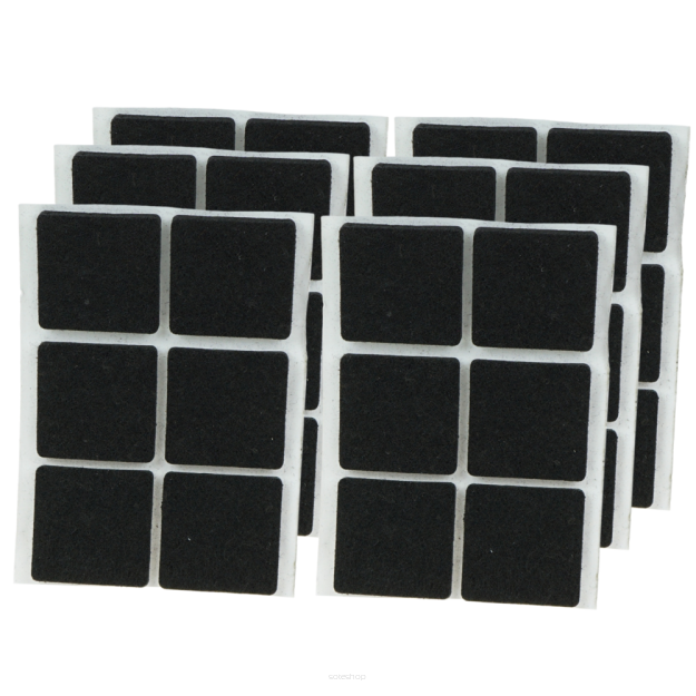 Black adhesive felt under furniture, felt pads 35 x 35 mm (504 pcs.)