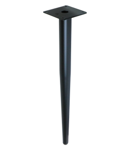 Metal straight leg cone 45 cm, with mounting plate, black matt