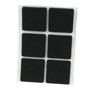 Black adhesive felt under furniture, felt pads 35 x 35 mm (6 pcs.)