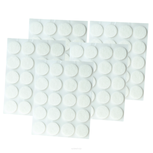 White adhesive felt under furniture, felt pads fi 18 mm (1000 pcs.)