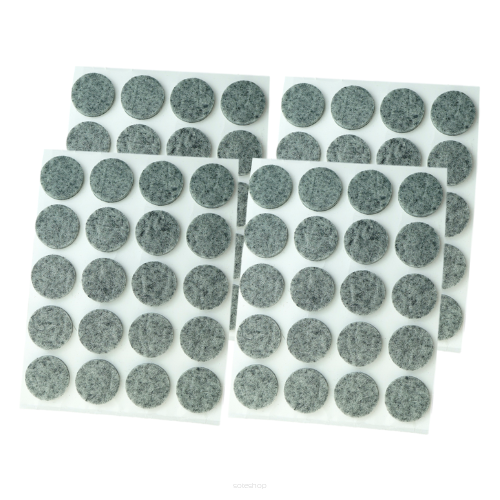 Grey adhesive felt under furniture, felt pads fi 20 mm (80 pcs.)