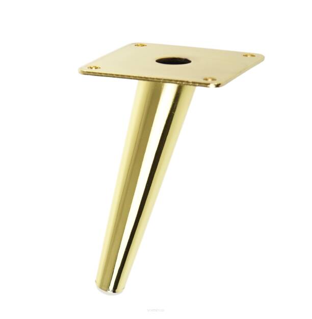 Metal inclined cone design furniture leg with mounting plate