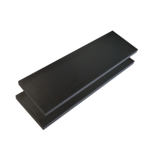 2x Black Wall Shelves with Brackets, 400 x 150 x 18 mm