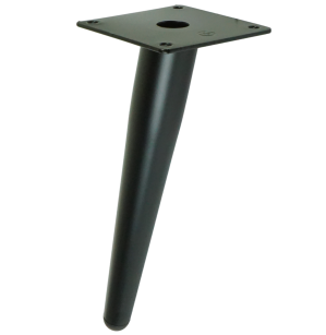 Metal inclined leg cone 23 cm with mounting plate, matte black