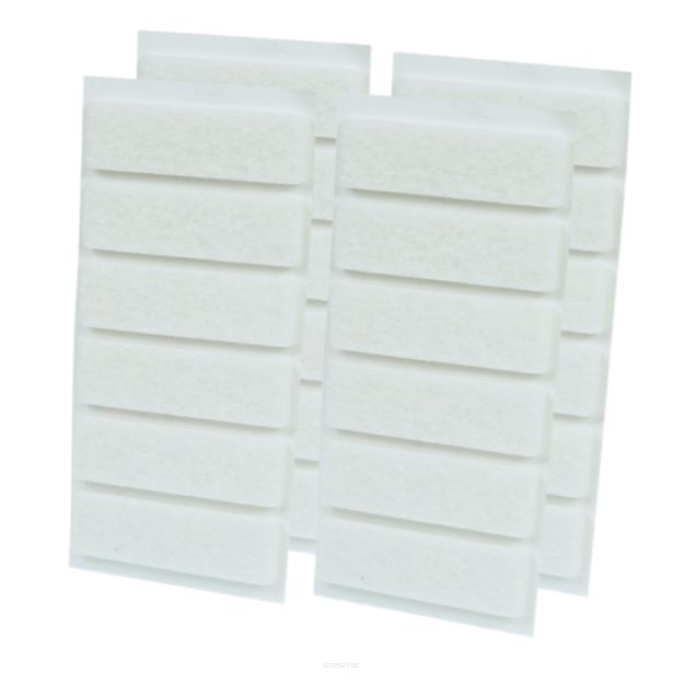 White adhesive felt under furniture, felt pads 15 x 50 mm (24 pcs.)