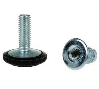 Adjustable foot M6 with threaded insert