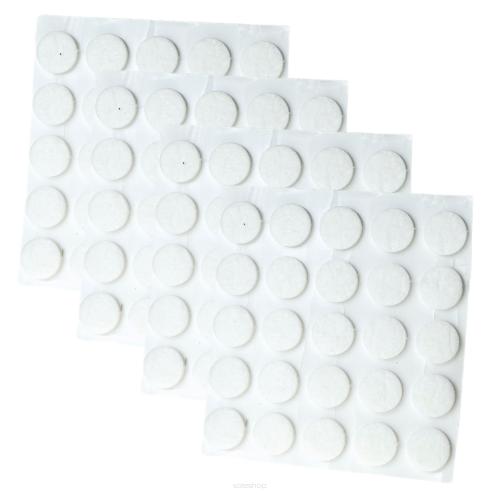 White adhesive felt under furniture, felt pads fi 16 mm (10.000 pcs.)