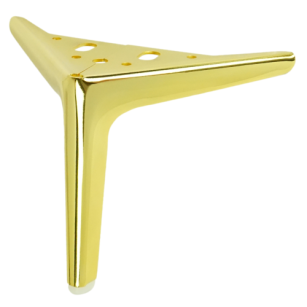 Metal furniture leg spike type V 15 CM brass, gold