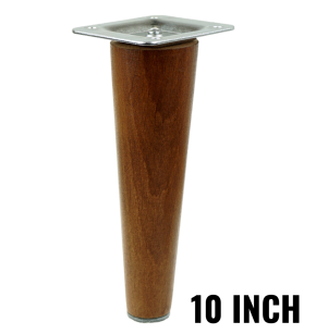 10 inch, Wallnut tapered wooden furniture leg