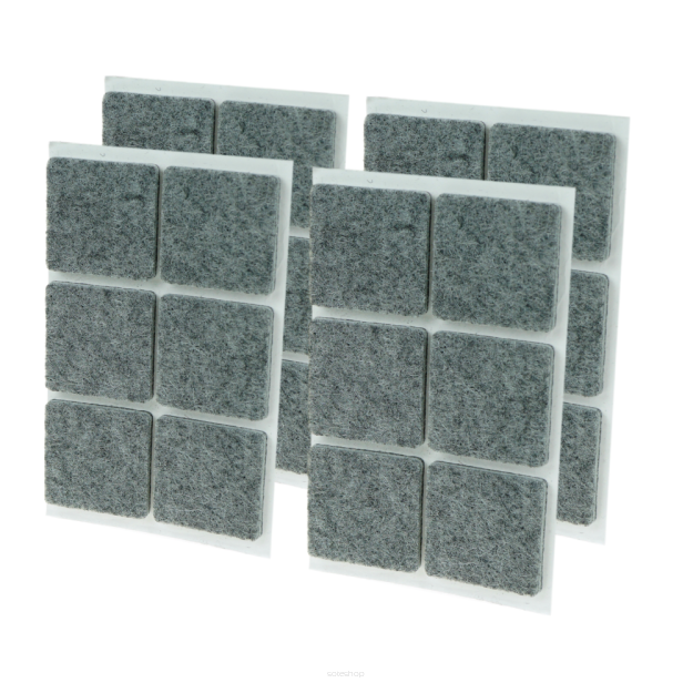 Grey adhesive felt under furniture, felt pads 35 x 35 mm (102 pcs.)