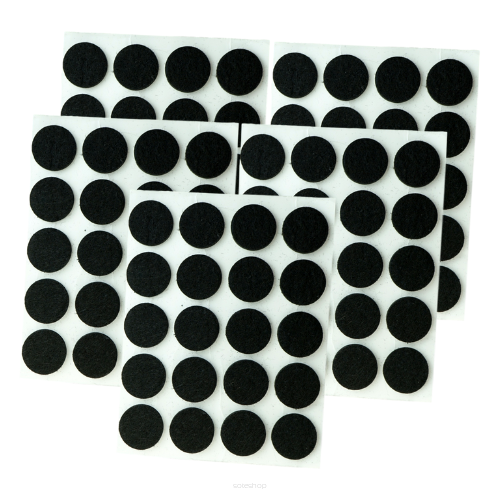 Black adhesive felt under furniture, felt pads fi 20 mm (100 pcs.)