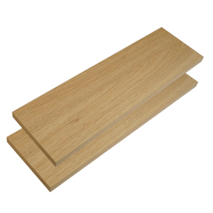 2x Oak-Effect Wall Shelves with Brackets, 500 x 150 x 18 mm