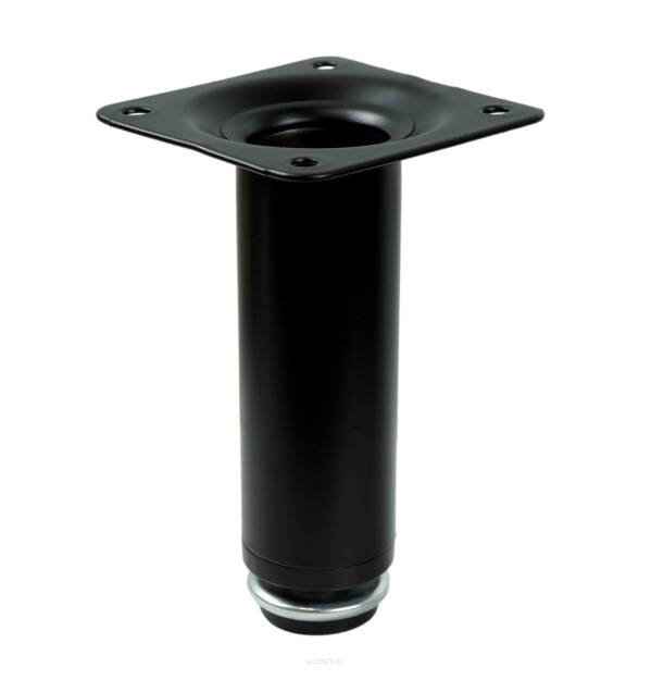 Adjustable round steel leg with mounting plate