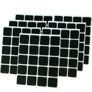 Black adhesive felt under furniture, felt pads 20 x 20 mm (10.000 pcs.)