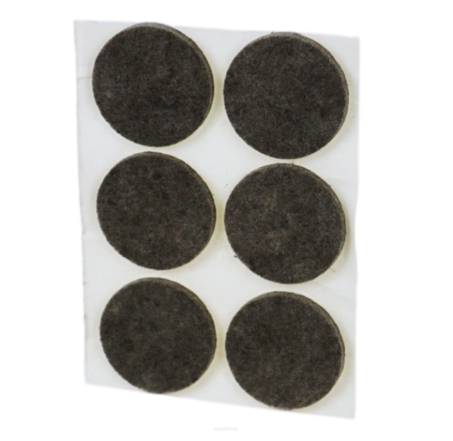 Brown adhesive felt under furniture, felt pads Ø 34 mm (6 pcs.)