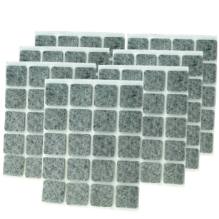 Grey adhesive felt under furniture, felt pads 20 x 20 mm (10.000 pcs.)
