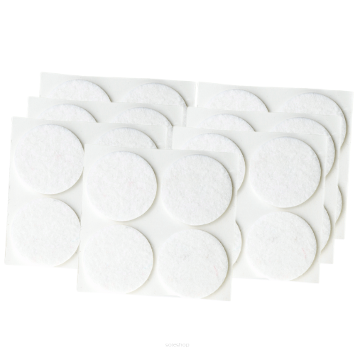 White adhesive felt under furniture, felt pads fi 40 (1000 pcs.)