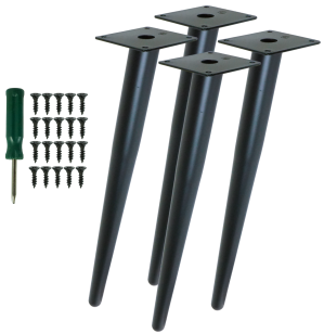Inclined metal furniture legs 35 cm set with screws