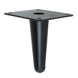 Metal straight leg cone 10 cm with mounting plate, matte black