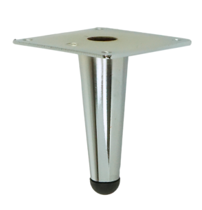 Metal straight leg cone 10 cm, with mounting plate, chrome
