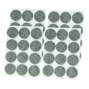 Grey adhesive felt under furniture, felt pads Ø 24 mm (48 pcs.)