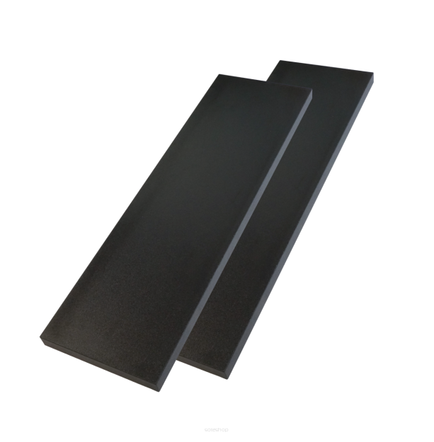 2x Black Wall Shelves with Brackets, 400 x 200 x 18 mm