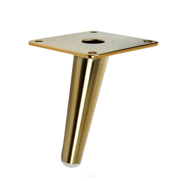 Metal inclined cone design furniture leg with mounting plate