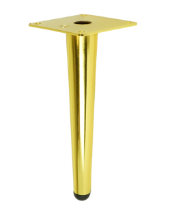 Metal straight leg cone 20 cm, with mounting plate, gold