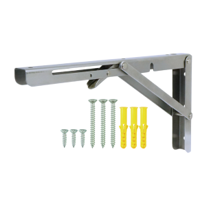 Reinforced bracket for a folding shelf, 305 x 150 x 25 mm, stainless steel, designed for heavy loads