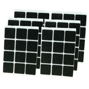 Black adhesive felt under furniture, felt pads 25 x 25 mm (1008 pcs.)