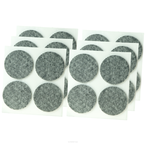 Grey adhesive felt under furniture, felt pads fi 45 (500 pcs.)