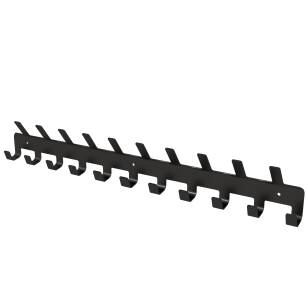 Hanger, 600 mm with 21 hooks, black colour, screw-mounted