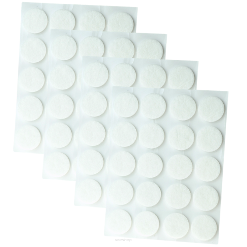 White adhesive felt under furniture, felt pads fi 18 mm (80 pcs.)