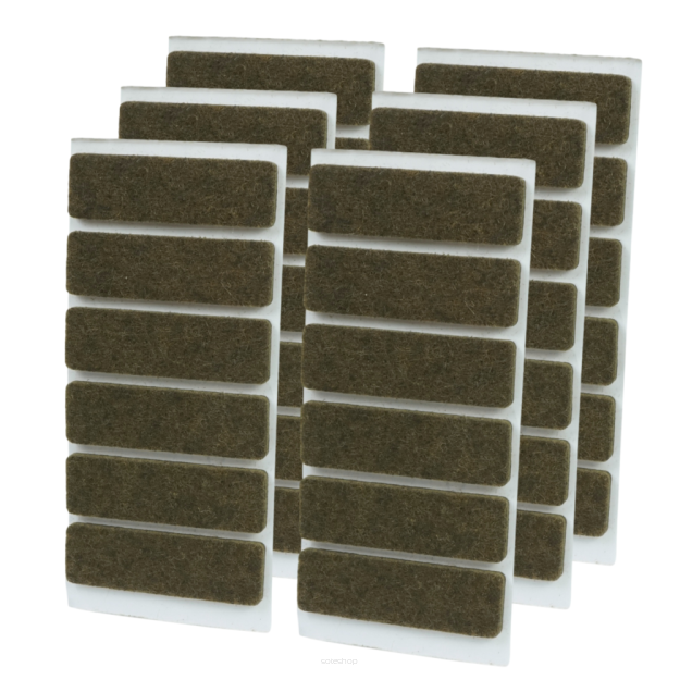 Brown adhesive felt under furniture, felt pads 15 x 50 mm (504 pcs.)