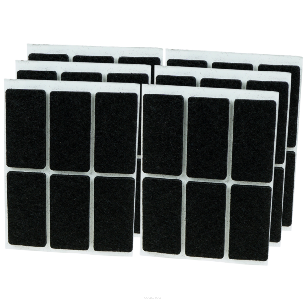 Black adhesive felt under furniture, felt pads 25 x 50 mm (504 pcs.)