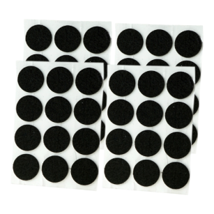 Black adhesive felt under furniture, felt pads Ø 28 mm (48 pcs.)