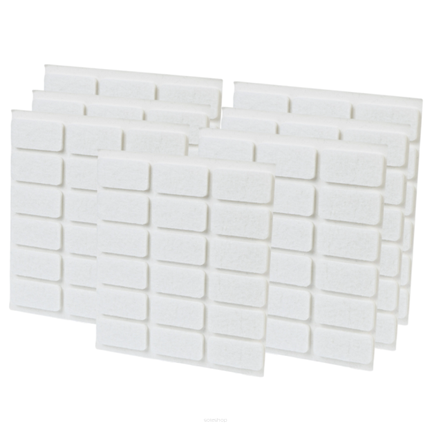 White adhesive felt under furniture, felt pads 15 x 30 mm (1008 pcs.)