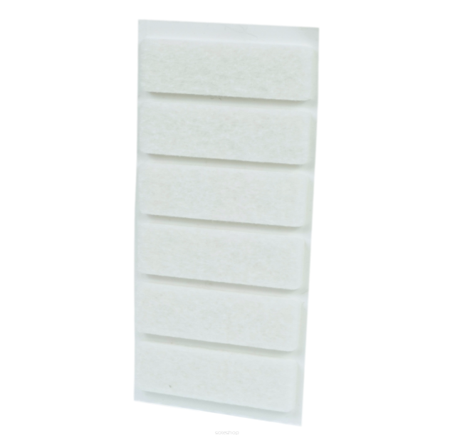 White adhesive felt under furniture, felt pads 15 x 50 mm (6 pcs.)