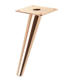 Metal inclined cone design furniture leg with mounting plate