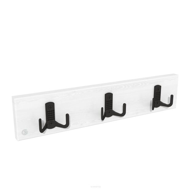 Wall-mounted clothes rack with 3 hooks, white