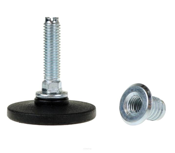 Adjustable foot M10 with threaded insert