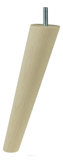 8 Inch tapered wooden unfinished furniture leg with threaded bar